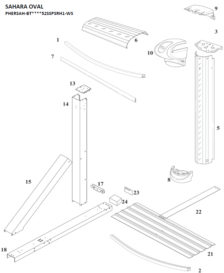 15' x 26' Oval 52" Legacy Outback Parts Reorder